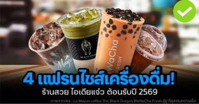 4 แฟรนไชส์เครื่องดื่ม! ร้านสวย ไอเดียแจ๋ว ต้อนรับปี 2569 4 แฟรนไชส์เครื่องดื่ม