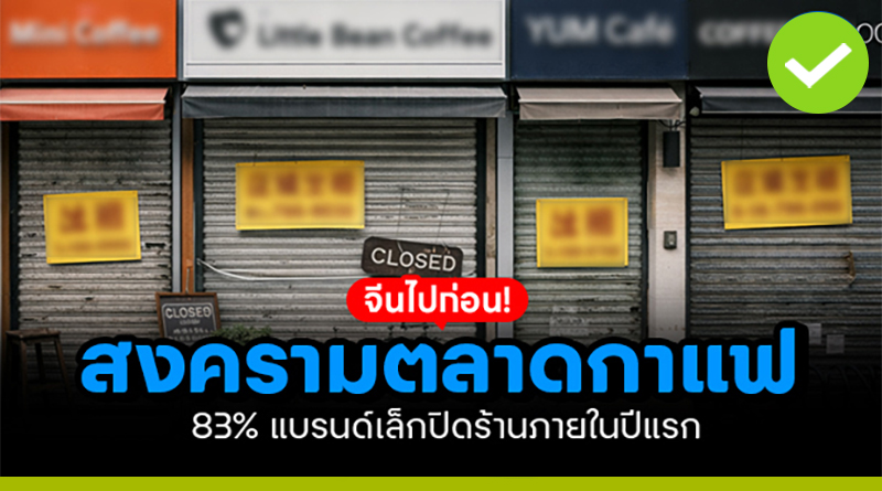 จีนไปก่อน สงครามตลาดกาแฟ 83.3% แบรนด์เล็กปิดกิจการภายในปีแรก สงครามตลาดกาแฟ