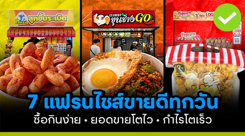 7 แฟรนไชส์ขายดีทุกวัน คนซื้อซ้ำสูง! ลูกค้ากลับมาใช้บริการบ่อย 7 แฟรนไชส์ขายดีทุกวัน