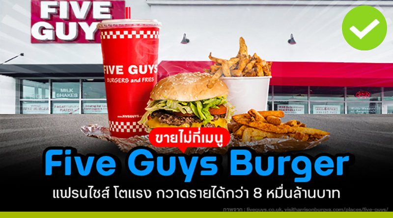 ขายไม่กี่เมนู แฟรนไชส์ Five Guys Burgers