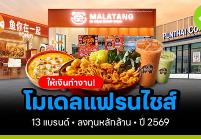 ให้เงินทำงาน โมเดลแฟรนไชส์ 13 แบรนด์ ลงทุนหลักล้าน ปี 2569 ให้เงินทำงาน